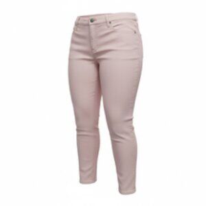 Lane Bryant Size 18 Mid-Rise Super Stretch Skinny Jeans Blush Beige Ankle EUC